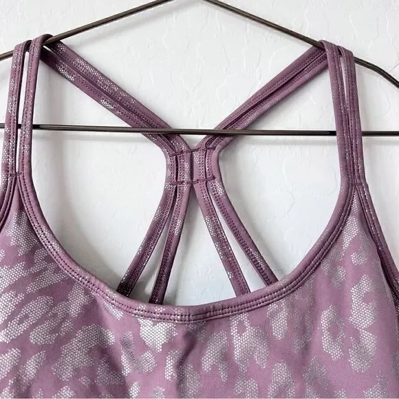Calvin Klein Performance Print Strappy Back Scoop Neck Crop Top Sportsbra Sz XL - Picture 2 of 10